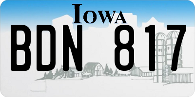 IA license plate BDN817