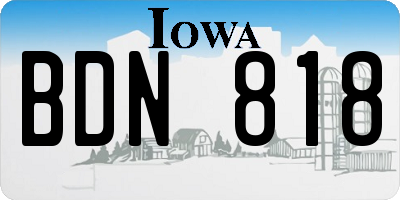 IA license plate BDN818