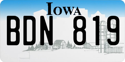 IA license plate BDN819