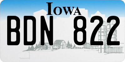 IA license plate BDN822
