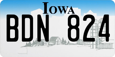 IA license plate BDN824