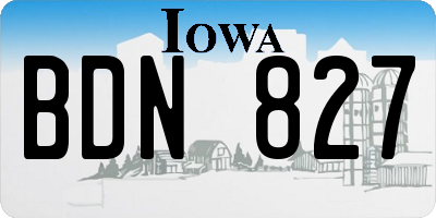 IA license plate BDN827