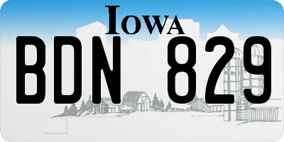 IA license plate BDN829