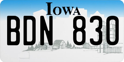 IA license plate BDN830