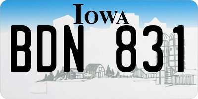 IA license plate BDN831