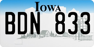 IA license plate BDN833