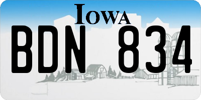 IA license plate BDN834