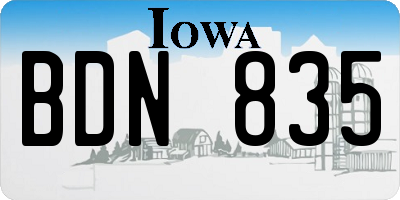 IA license plate BDN835