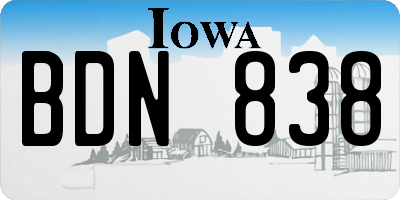 IA license plate BDN838