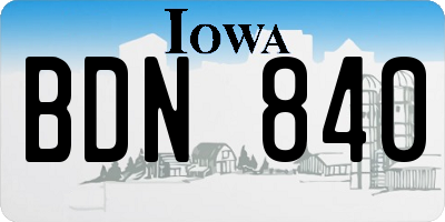 IA license plate BDN840