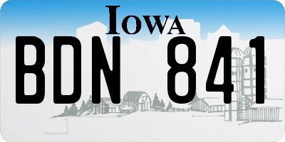 IA license plate BDN841