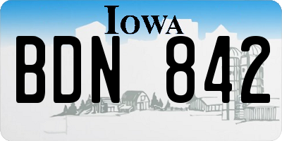 IA license plate BDN842