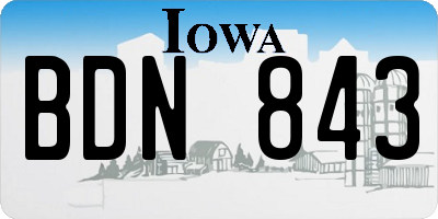 IA license plate BDN843