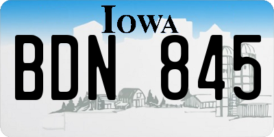IA license plate BDN845