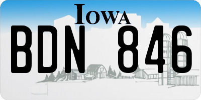 IA license plate BDN846