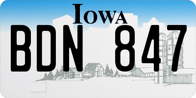 IA license plate BDN847