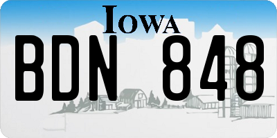 IA license plate BDN848