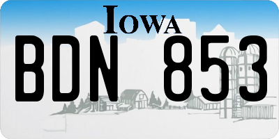 IA license plate BDN853