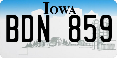 IA license plate BDN859