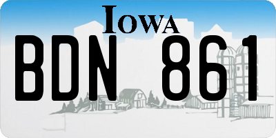 IA license plate BDN861