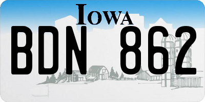 IA license plate BDN862