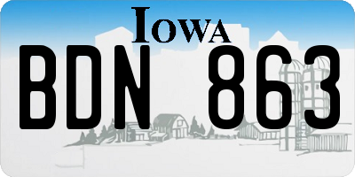 IA license plate BDN863