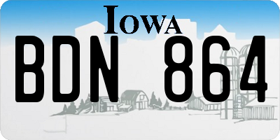 IA license plate BDN864