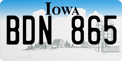 IA license plate BDN865