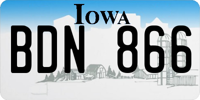 IA license plate BDN866