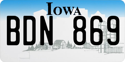 IA license plate BDN869