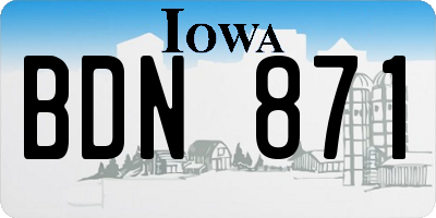 IA license plate BDN871