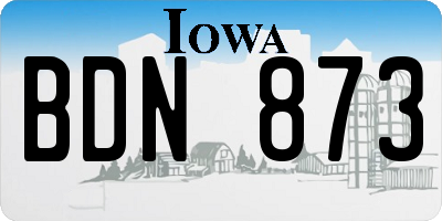 IA license plate BDN873