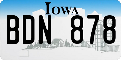 IA license plate BDN878