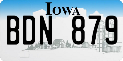 IA license plate BDN879