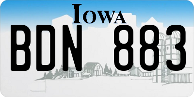 IA license plate BDN883