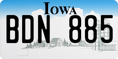 IA license plate BDN885