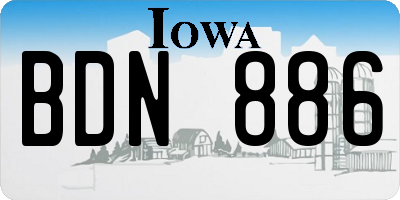 IA license plate BDN886
