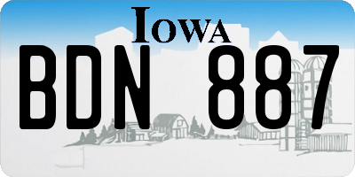 IA license plate BDN887