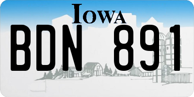 IA license plate BDN891