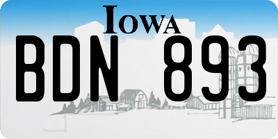 IA license plate BDN893