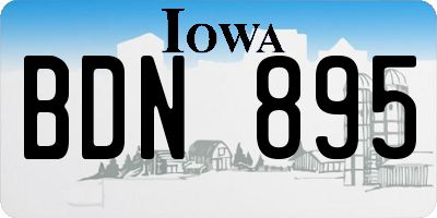 IA license plate BDN895