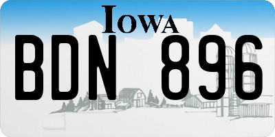 IA license plate BDN896