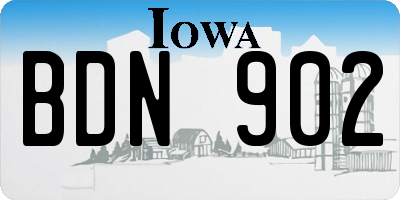 IA license plate BDN902