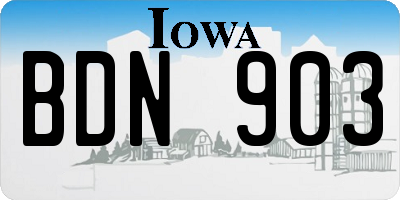 IA license plate BDN903