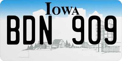 IA license plate BDN909