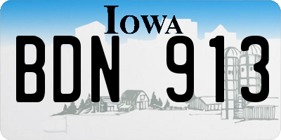 IA license plate BDN913