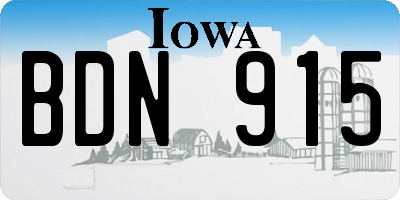 IA license plate BDN915