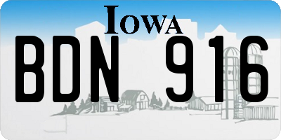 IA license plate BDN916