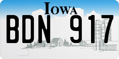 IA license plate BDN917
