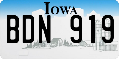 IA license plate BDN919